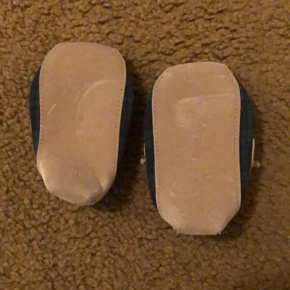 Baby Green plaid Moccasin Slippers